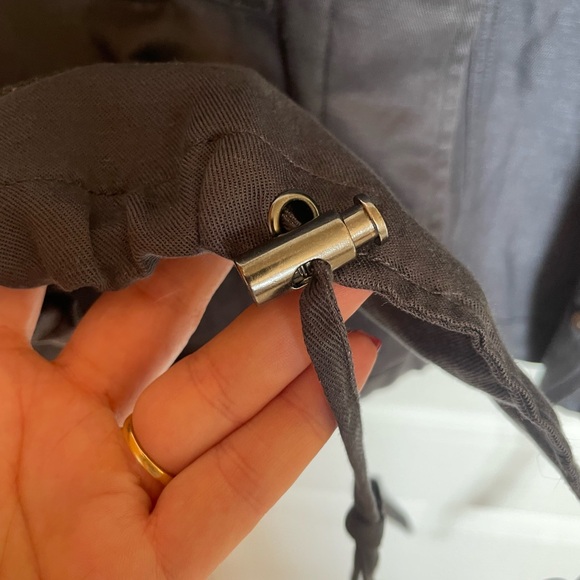 NWT Rails Rowen Linen Tencel Jacket XS Gray Military Stitched Stars - Picture 3 of 3